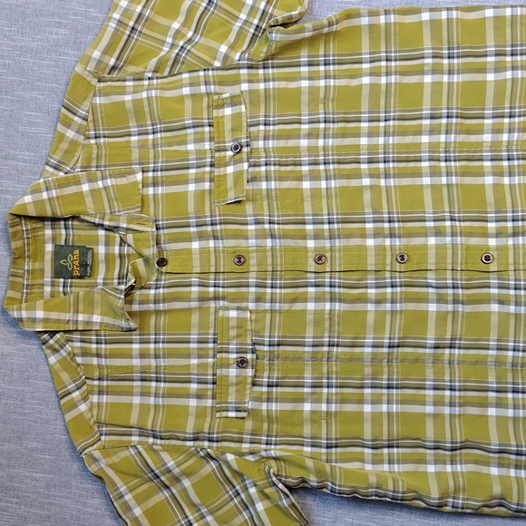 Kavu Other - Kavu Shirt Mens Green Plaid Short Sleeve Button Down Hiking Casual Size XL